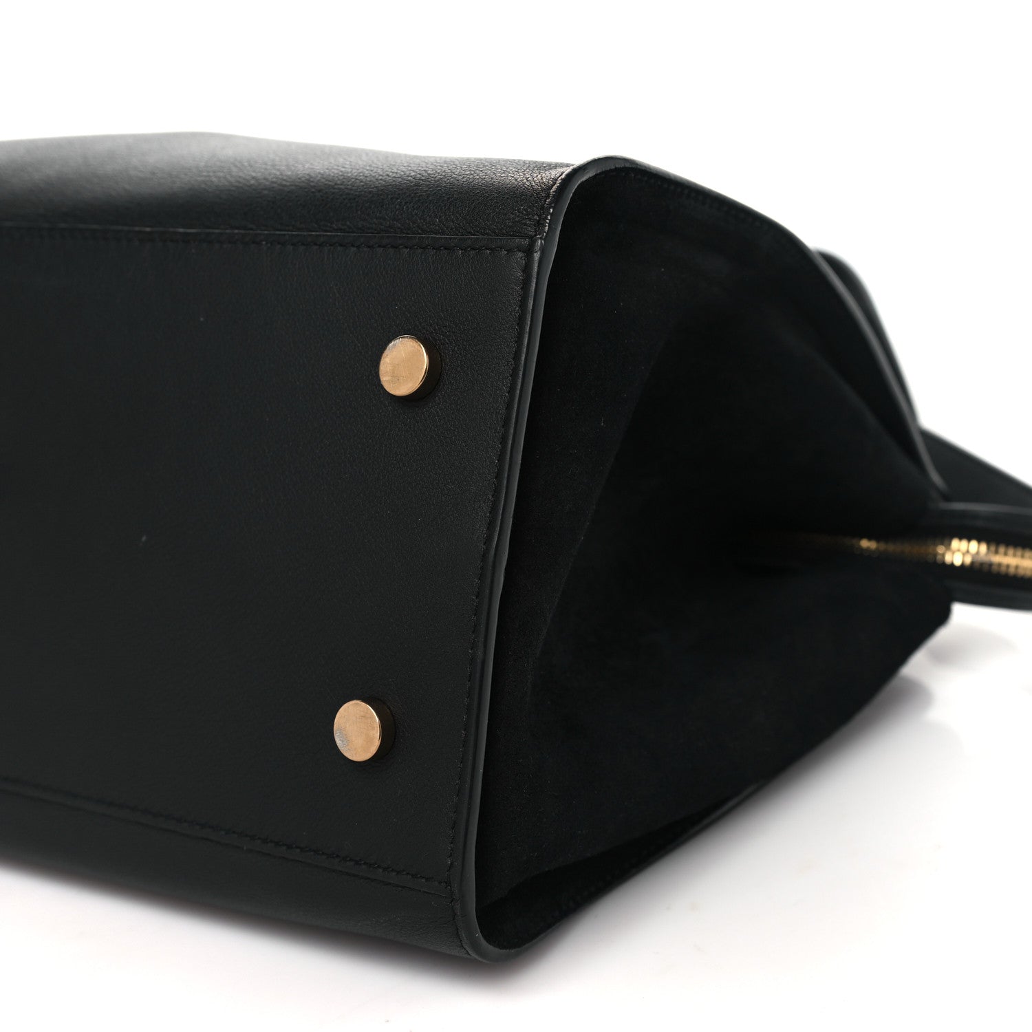 Saint Laurent Calfskin Suede Small Monogram Downtown Cabas Black 10 of 10