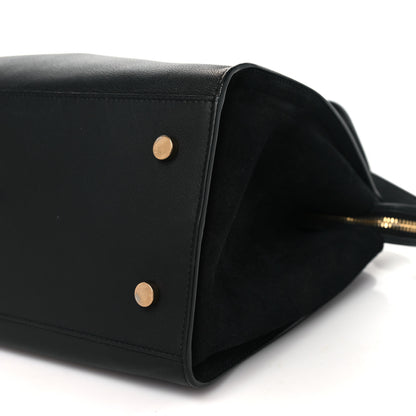 Saint Laurent Calfskin Suede Small Monogram Downtown Cabas Black 10 of 10