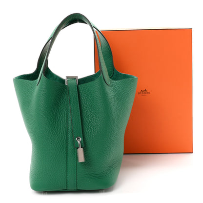 Hermes Taurillon Clemence Picotin Lock 18 PM Vert Vertigo 11 of 11