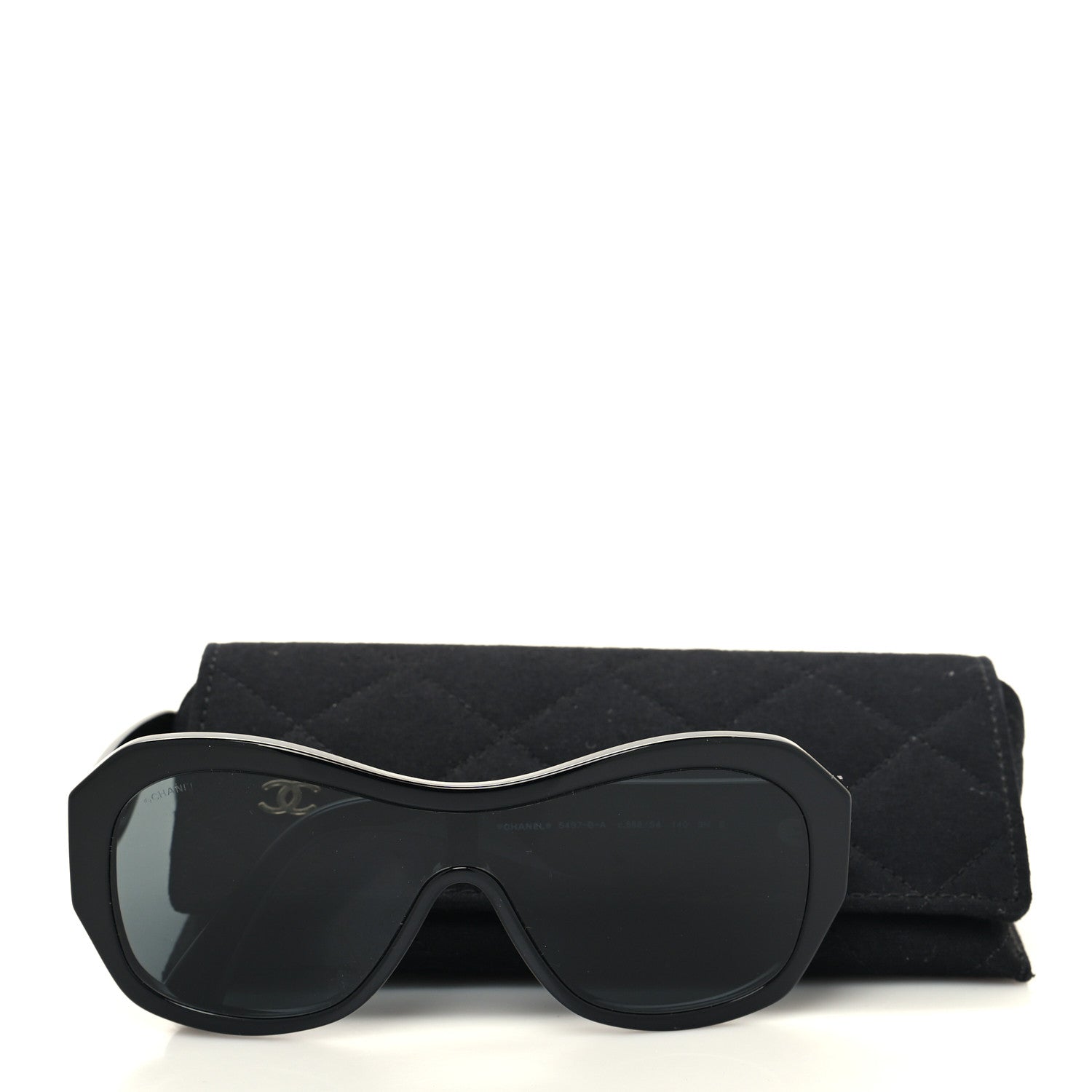 Chanel Acetate Crystal CC Shield Sunglasses 5497-B-A Black 8 of 8