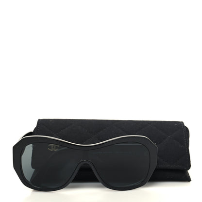 Chanel Acetate Crystal CC Shield Sunglasses 5497-B-A Black 8 of 8