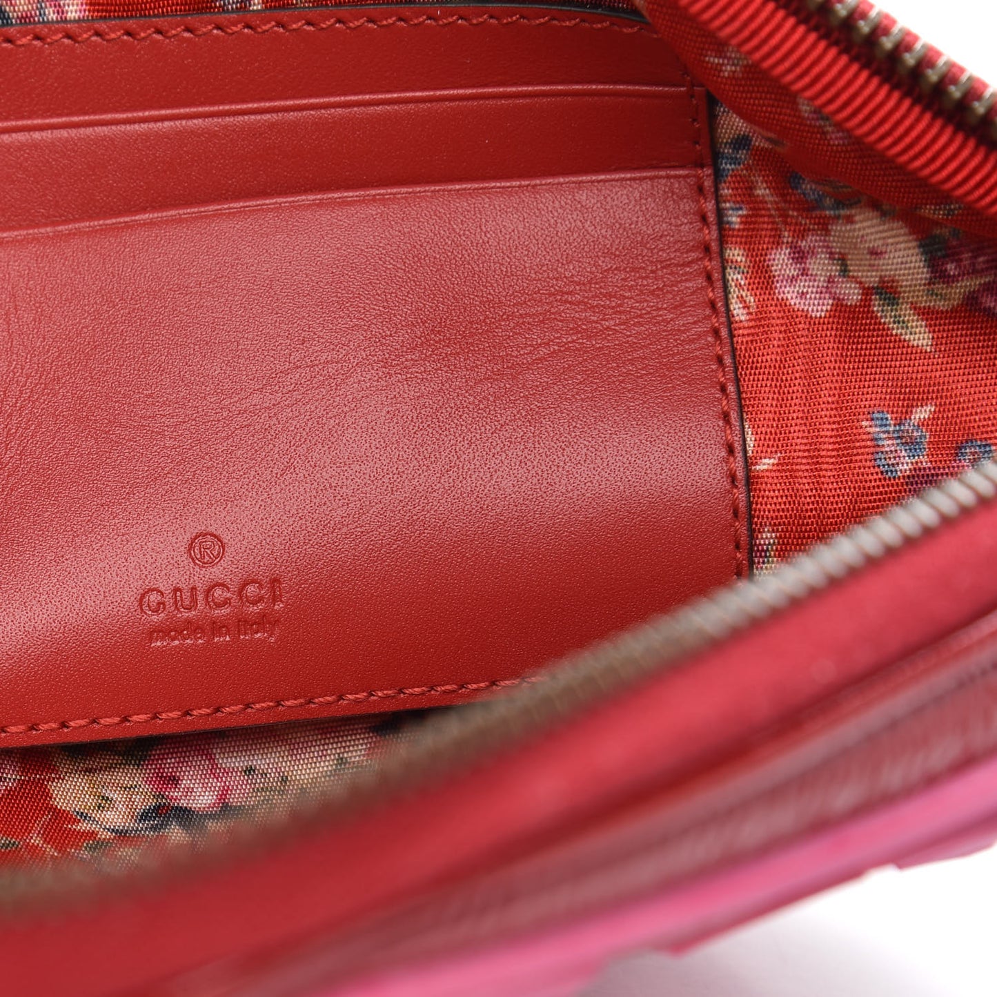 Patent Rubber Game Patch Logo Wrist Bag Hibiscus Red
