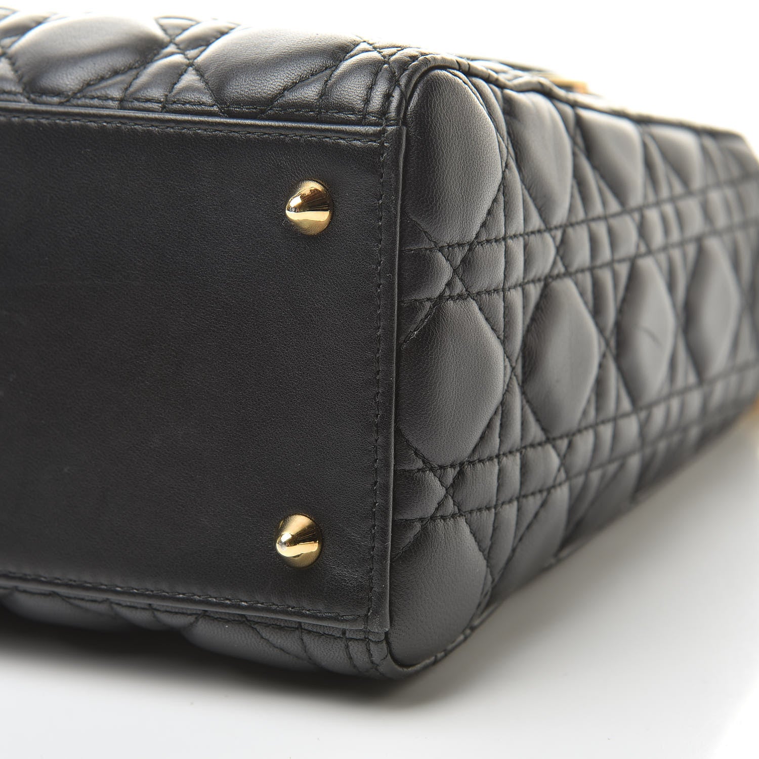 Christian Dior Lambskin Cannage Medium Lady Dior Black 10 of 11