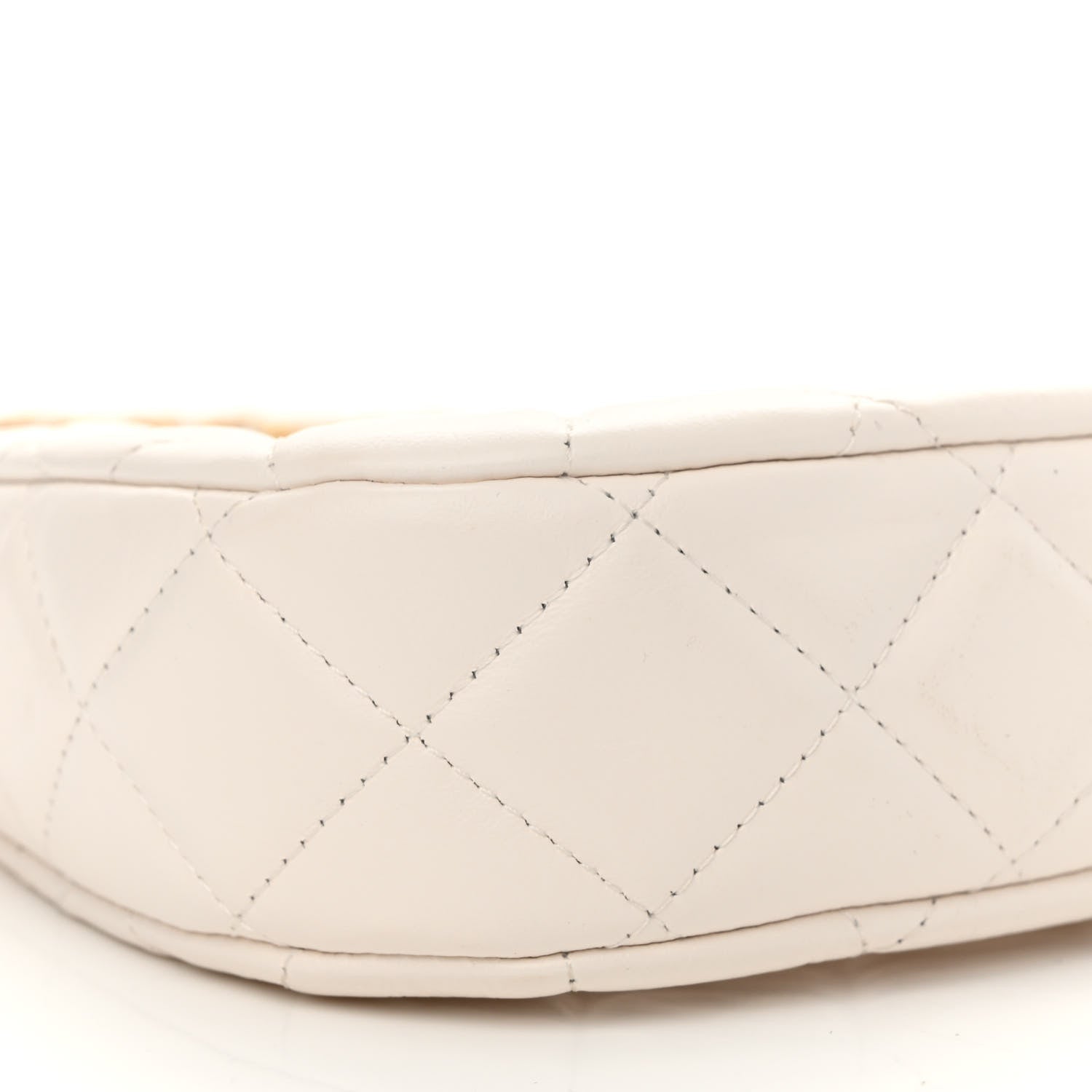 Chanel Crumpled Calfskin Quilted Braided CC Small Hobo White 9 of 13