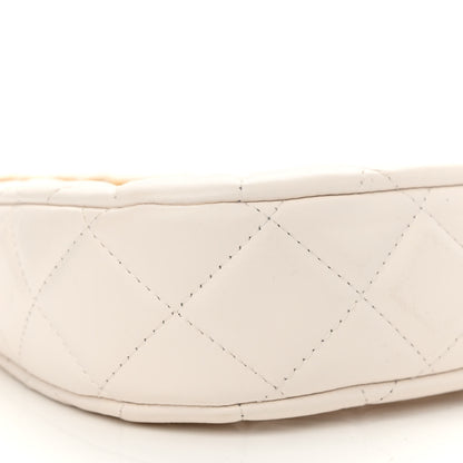 Chanel Crumpled Calfskin Quilted Braided CC Small Hobo White 9 of 13