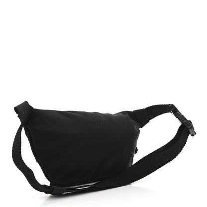 Balenciaga Sport Nylon Logo Embroidered Wheel Belt Bag Black White 2 of 8