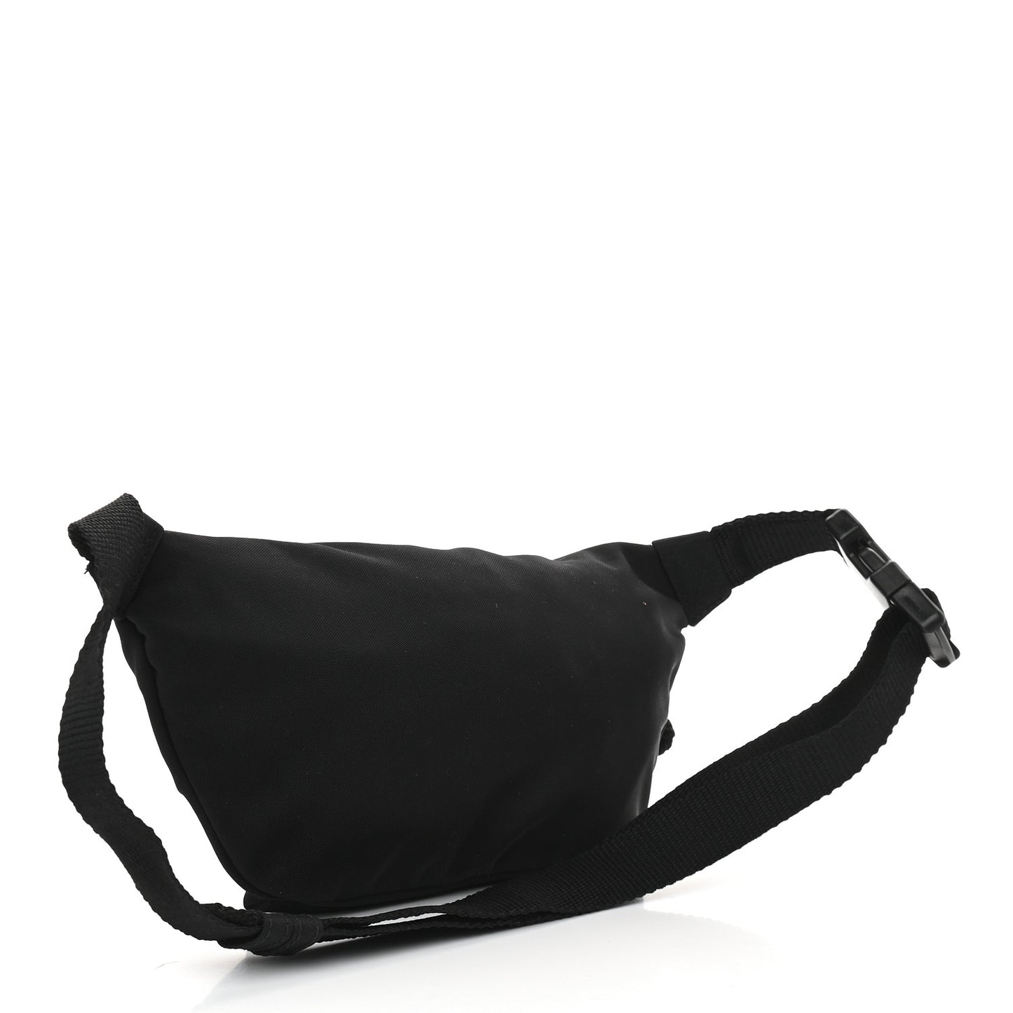Sport Nylon Logo Embroidered Wheel Belt Bag Black White