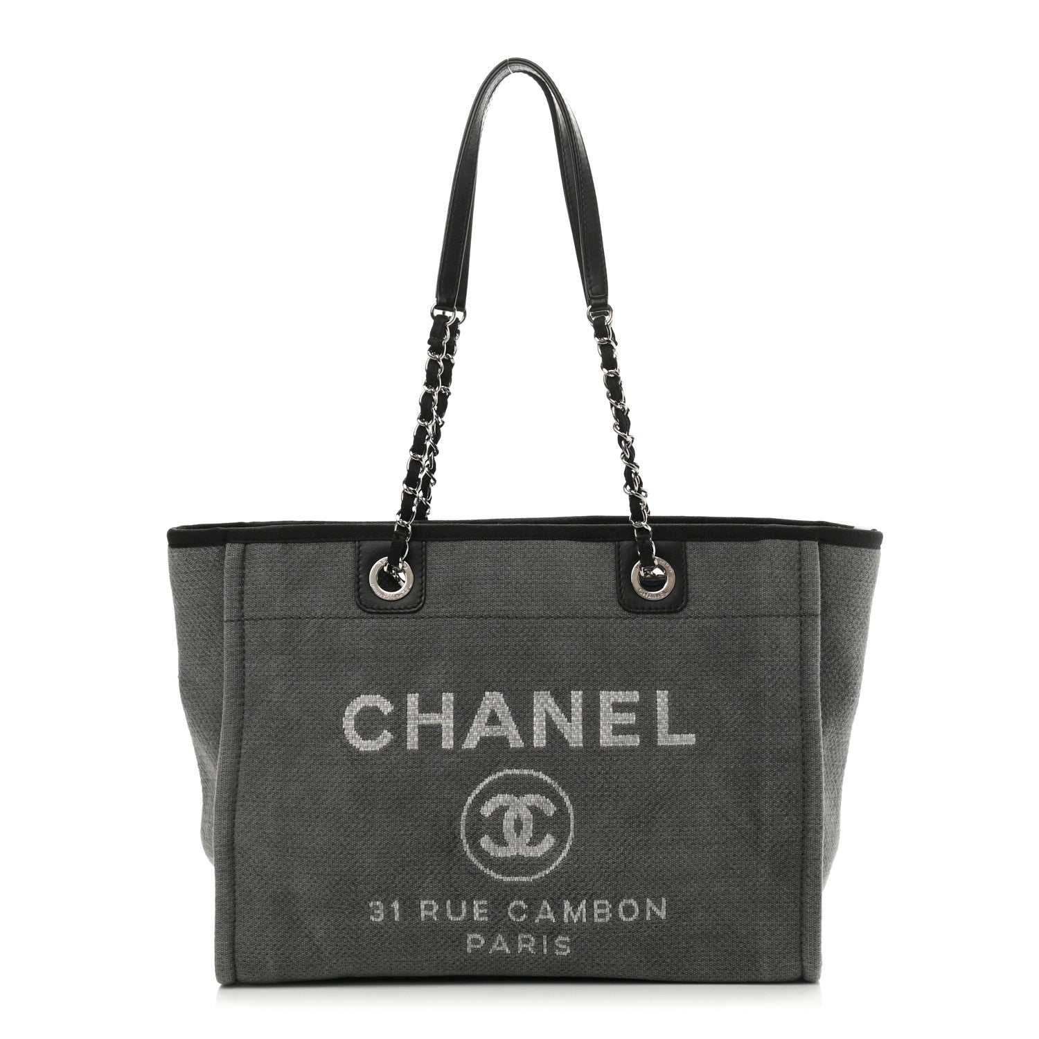 Chanel Canvas Small Deauville Tote Grey 1 of 11