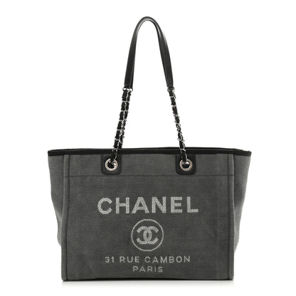 Chanel Canvas Small Deauville Tote Grey 1 of 11