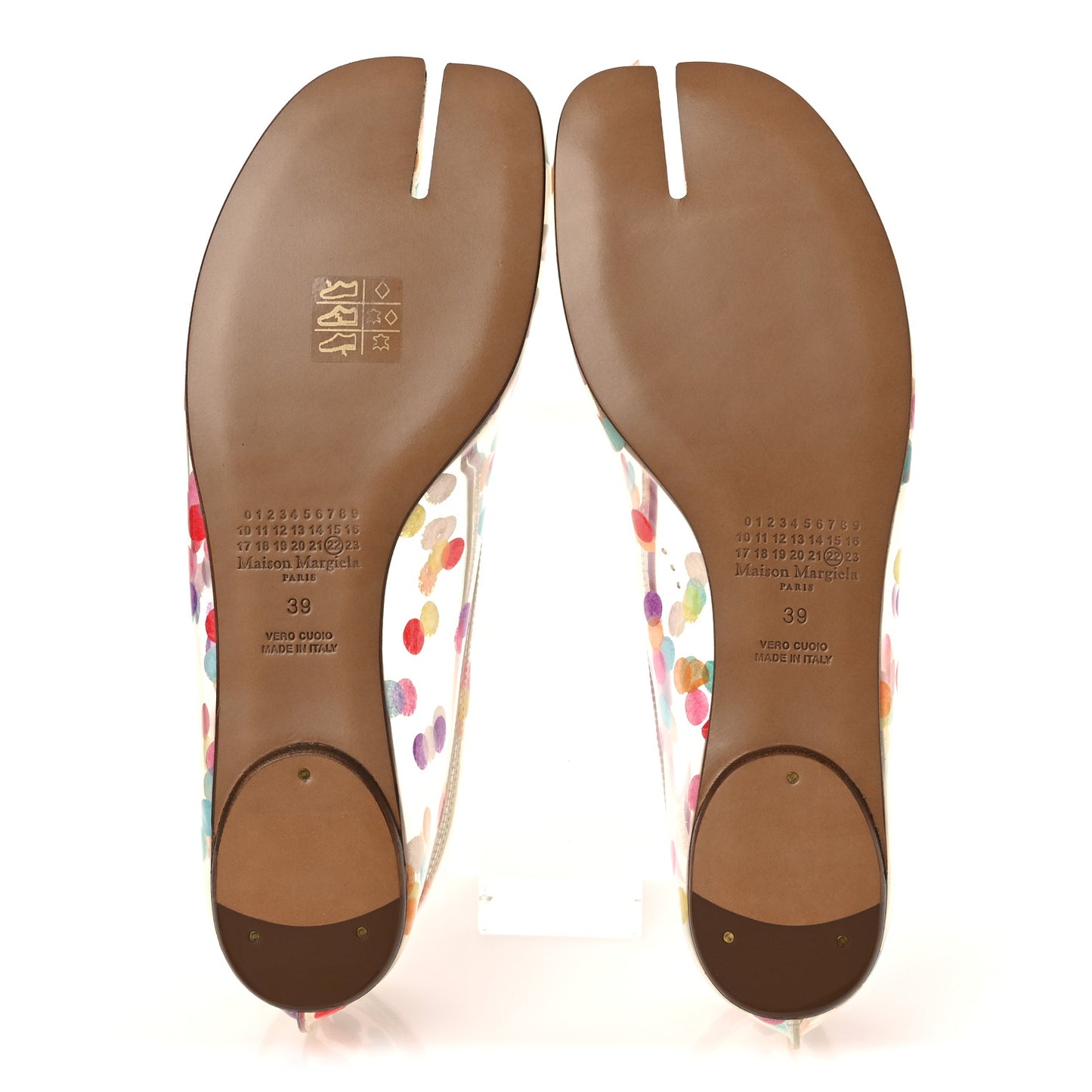 PVC Confetti Printed Tabi Ballerina Flats 39 Multicolor
