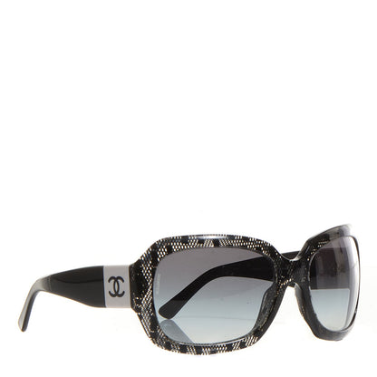 Chanel Acetate CC Lace Effect Sunglasses 5146 Black White 3 of 8
