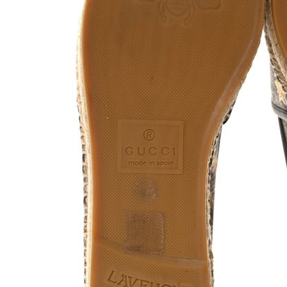 Gucci GG Supreme Monogram Bees Espadrille Flats 40 Beige Ebony Oro Black 6 of 8