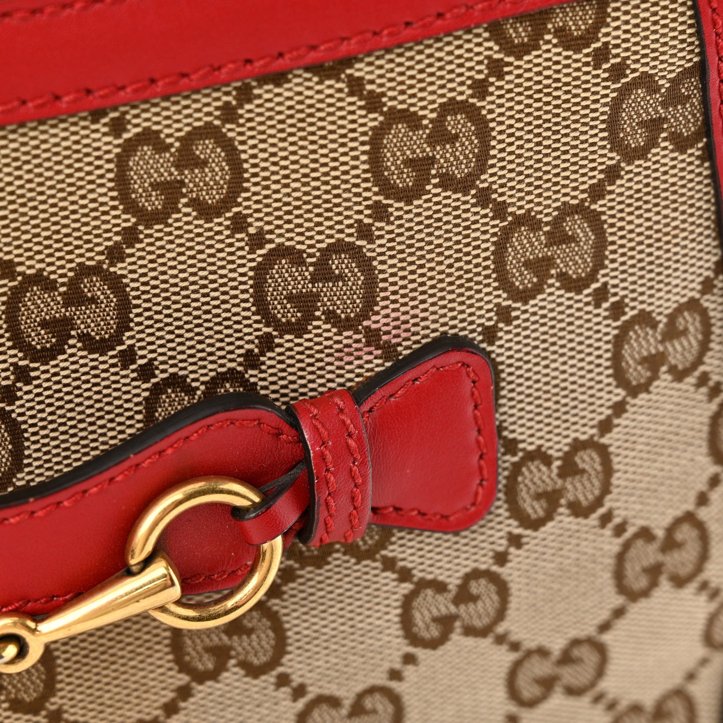 Monogram Ruinart Calfskin Medium Lady Web Shoulder Bag Beige Ebony Hibiscus Red