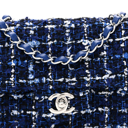 Chanel Tweed Quilted Mini Rectangular Flap Navy Blue Ecru 8 of 10
