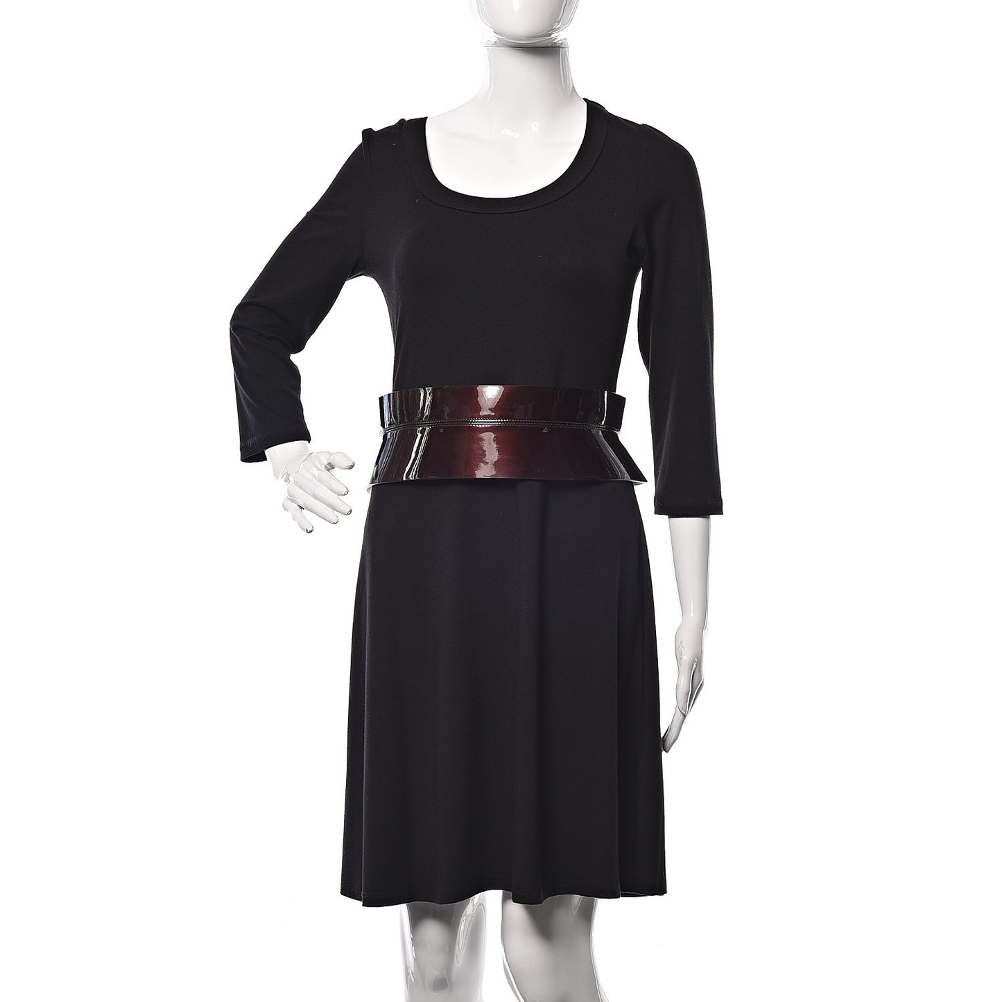 Patent Corset Belt Amarante