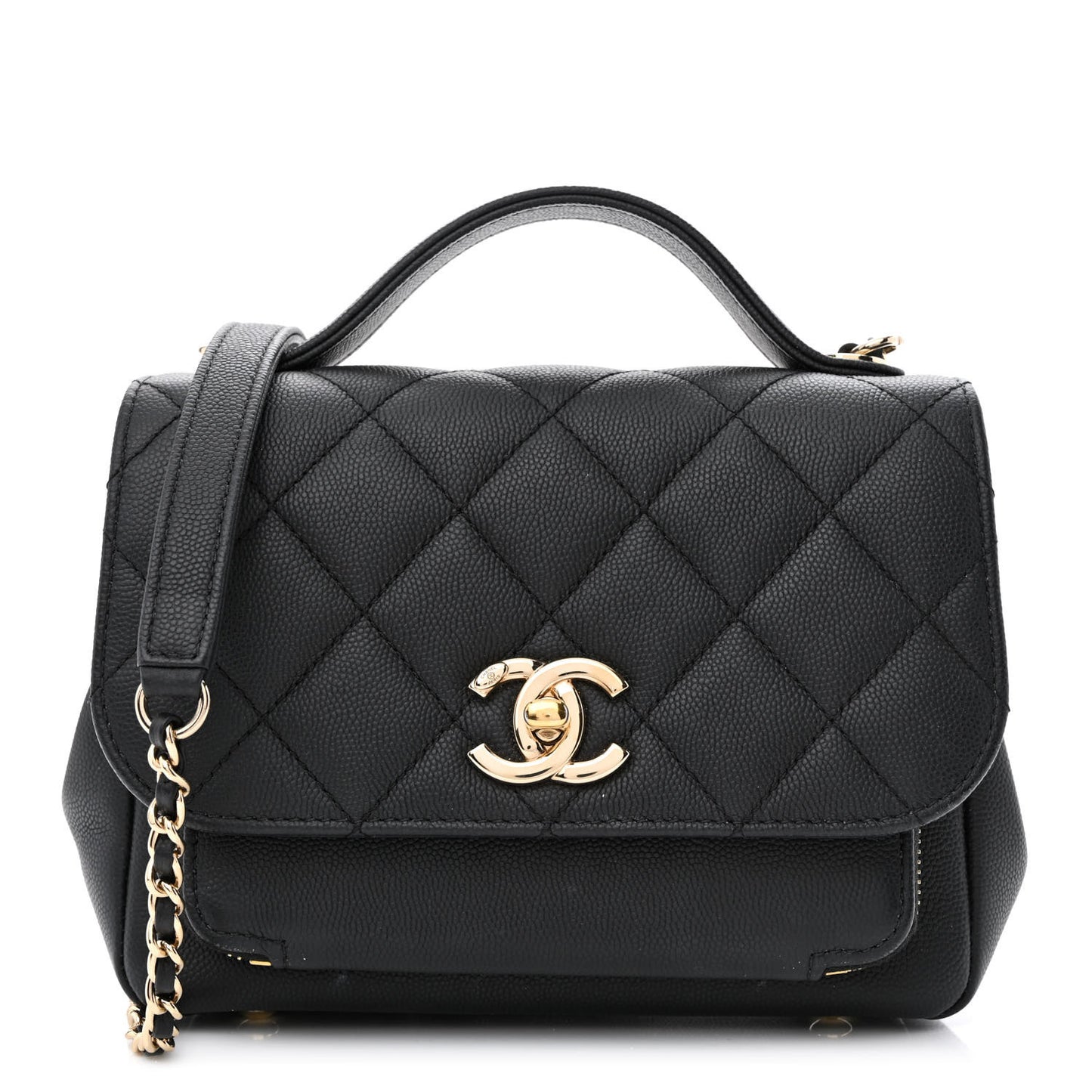 Caviar Quilted Small Business Affinity Flap Black