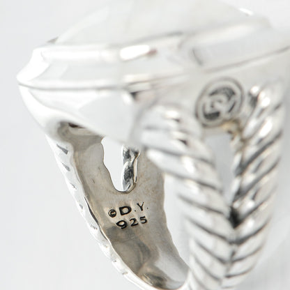 David Yurman Sterling Silver White Agate 16mm Albion Ring 52 6 4 of 6