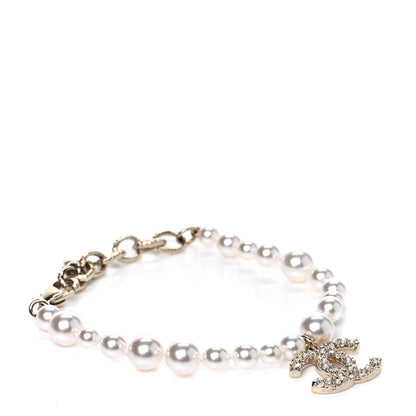 Chanel Pearl Crystal CC Bracelet Gold 2 of 6