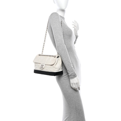 Chanel Calfskin Quilted VIP Flap White Black 2 of 21