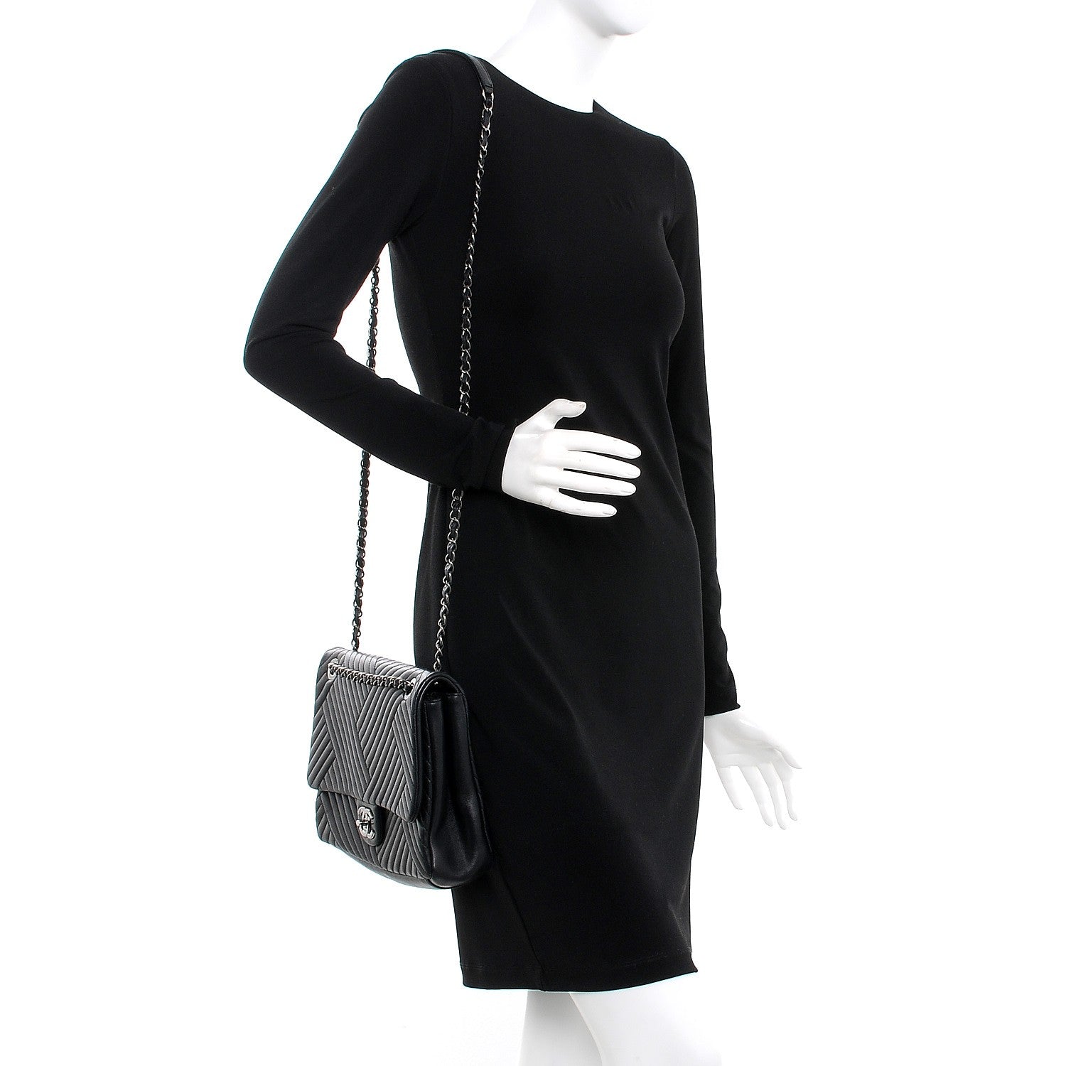 Chanel Lambskin Large CC Crossing Flap Black 2 of 7