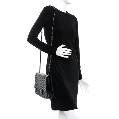 Chanel Lambskin Large CC Crossing Flap Black 2 of 7