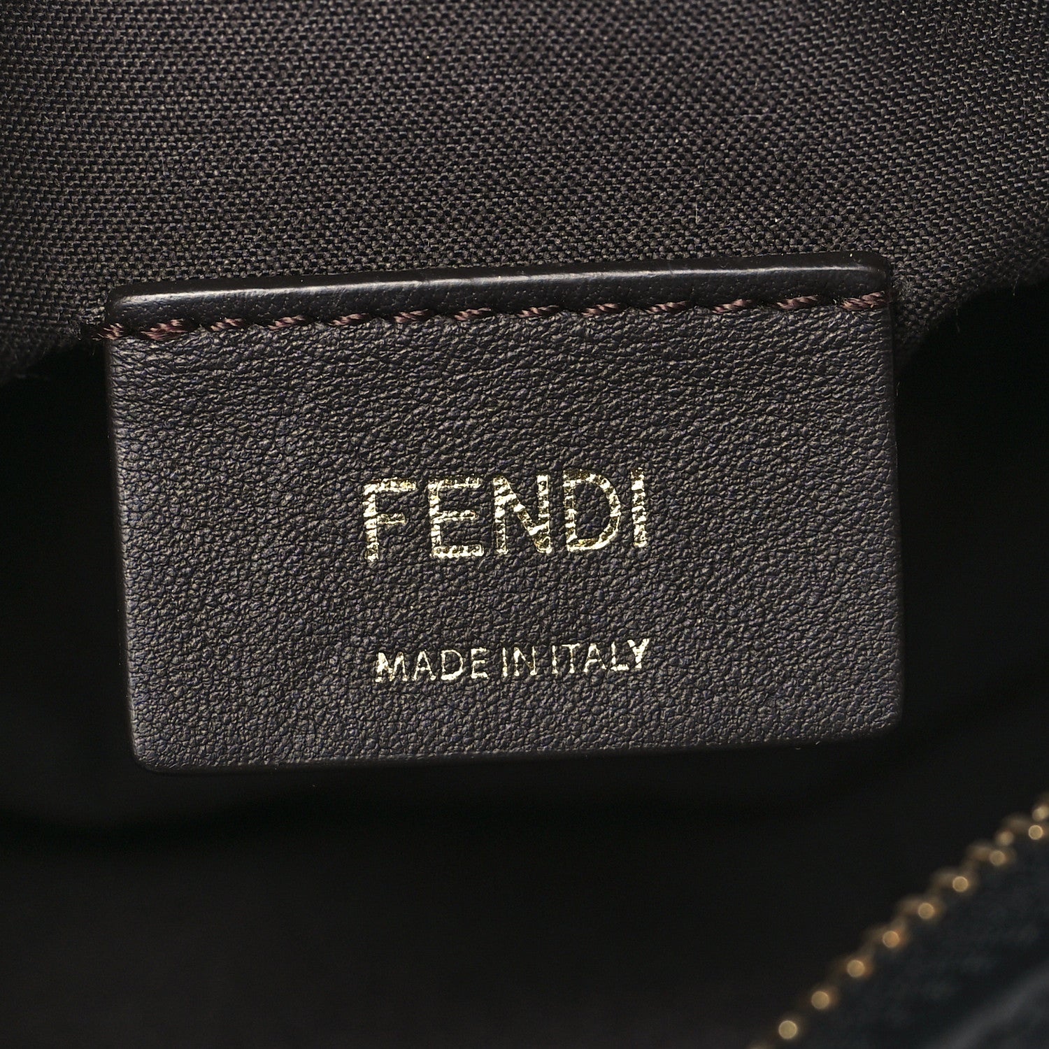 Fendi Glazed Fabric Vitello Century FF 1974 Stamp Patch Mini Camera Case Mogano Panna Black 6 of 10