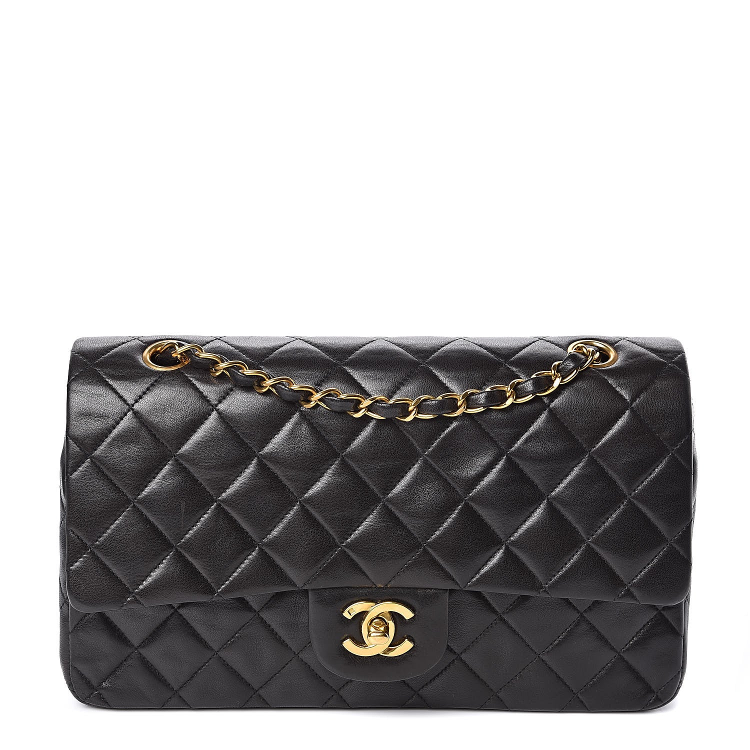 Chanel Lambskin Quilted Medium Double Flap Black 2 of 15