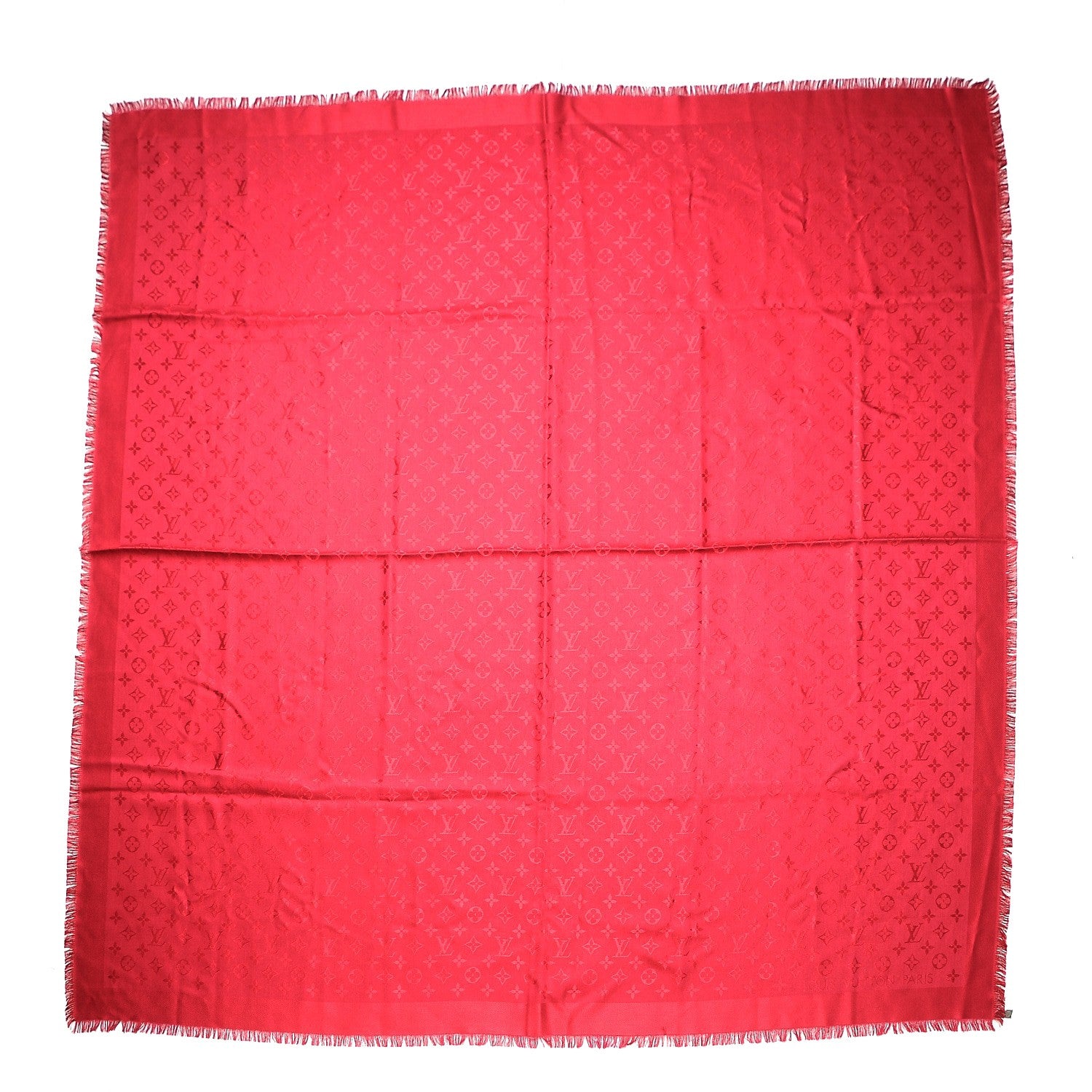 Louis Vuitton Silk Wool Monogram Shawl Pomme D'Amour 3 of 4