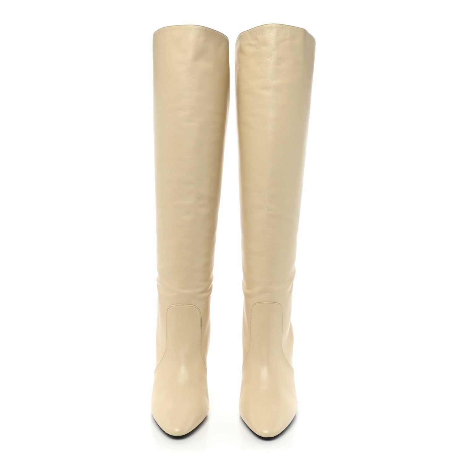 Saint Laurent Lambskin Koller 110 Tall Boots 42 Real Beige 2 of 9