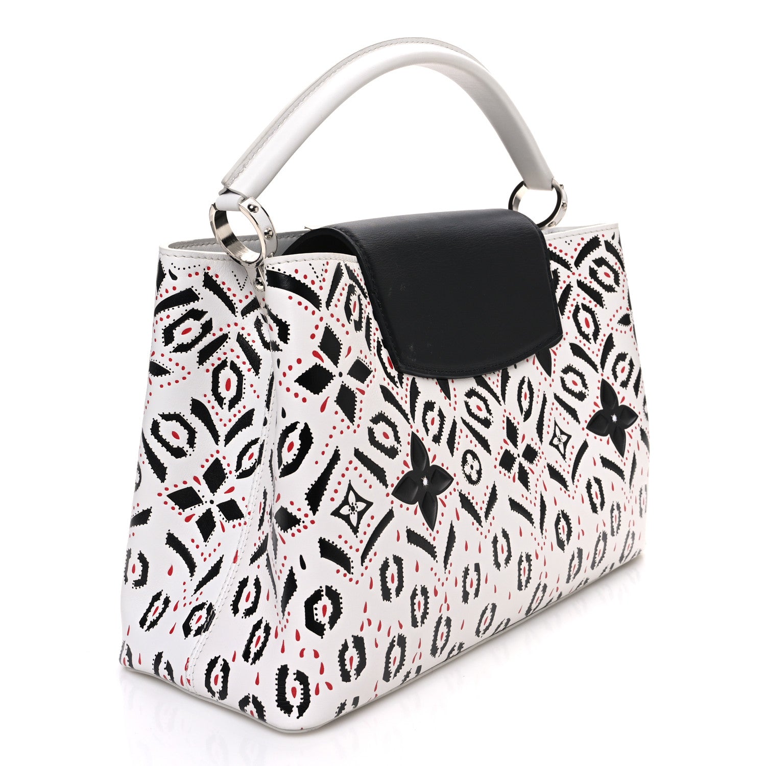 Louis Vuitton Calfskin Graphic Print Capucines MM 3 of 12