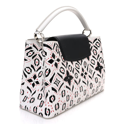 Louis Vuitton Calfskin Graphic Print Capucines MM 3 of 12