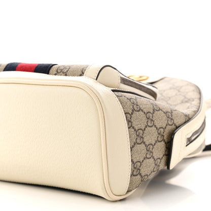 Gucci GG Supreme Monogram Textured Calfskin Web Small Ophidia Day Backpack Beige Ebony Mystic White 10 of 10