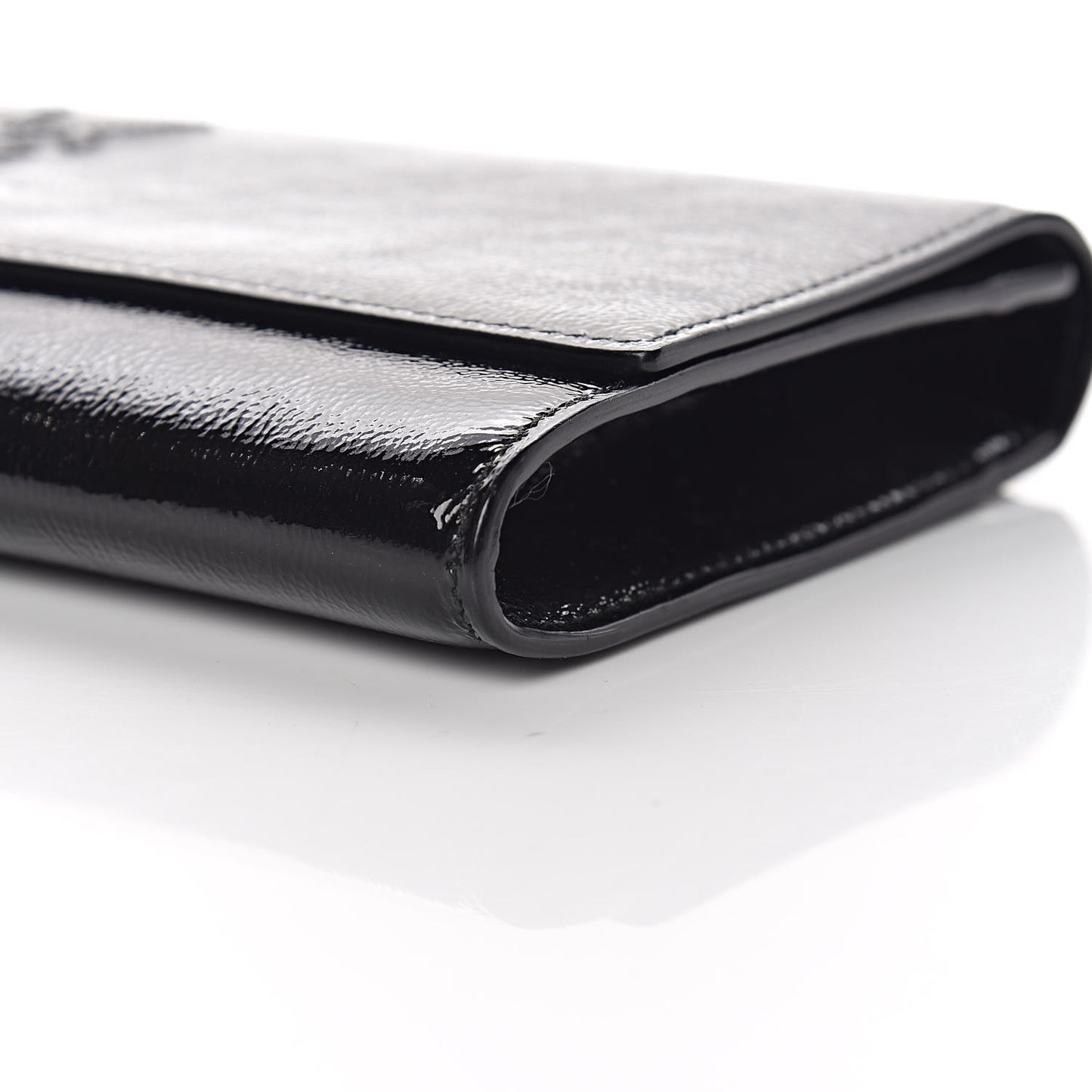 Textured Patent Monogram Small Belle De Jour Clutch Black