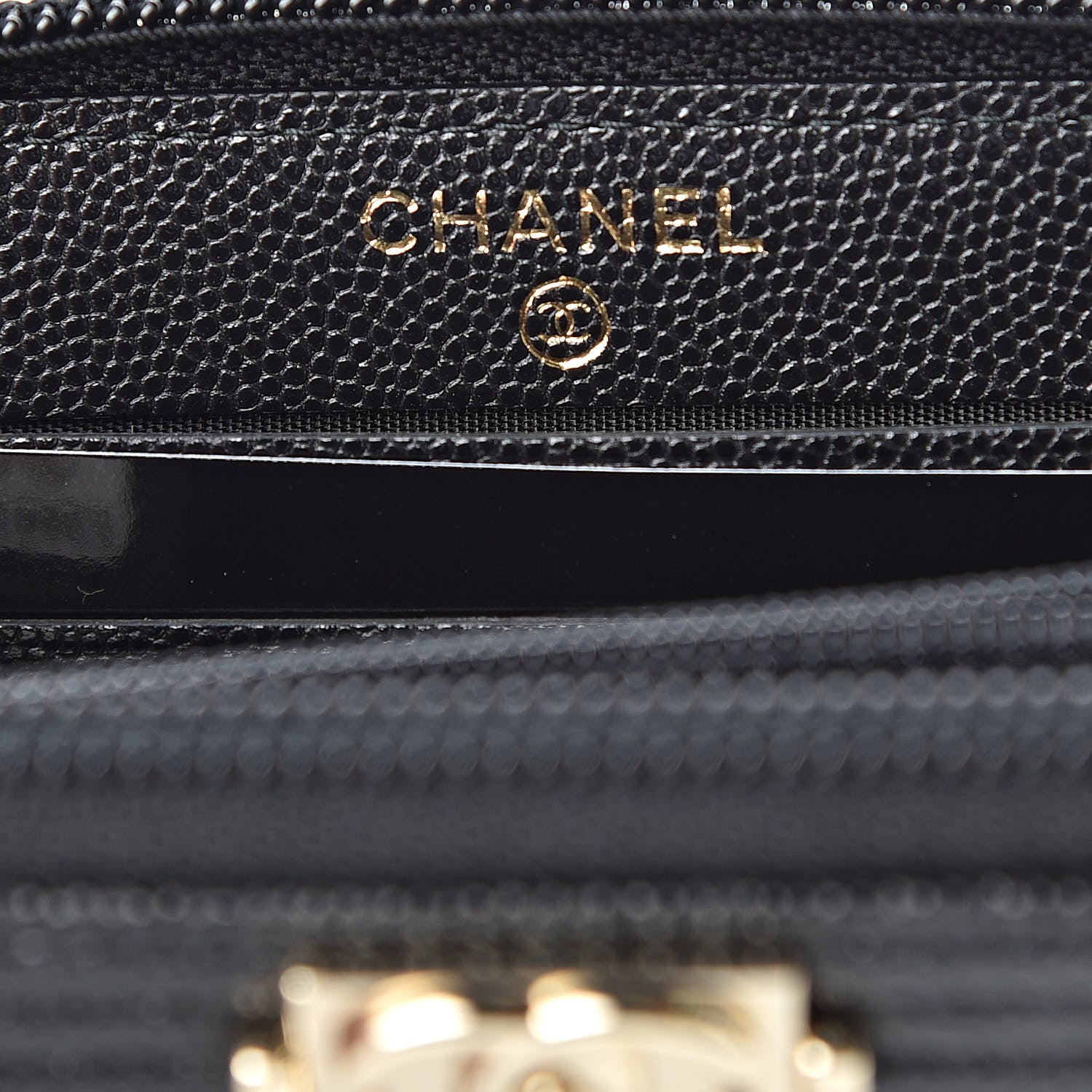 Chanel Caviar Quilted Small Boy Zip Around Wallet Black 6 of 9