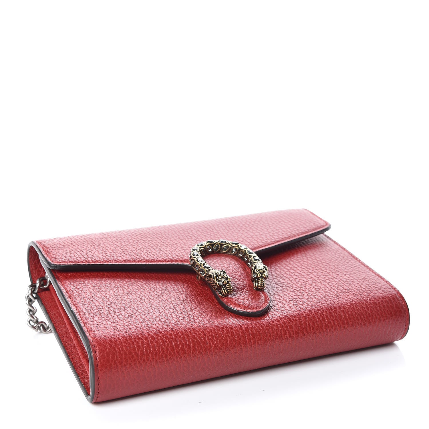 Gucci Calfskin Mini Dionysus Chain Wallet Hibiscus Red 4 of 11