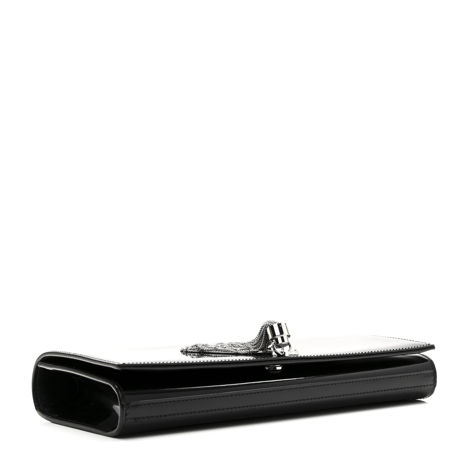 Saint Laurent Patent Classic Monogram Tassel Clutch Black 4 of 7