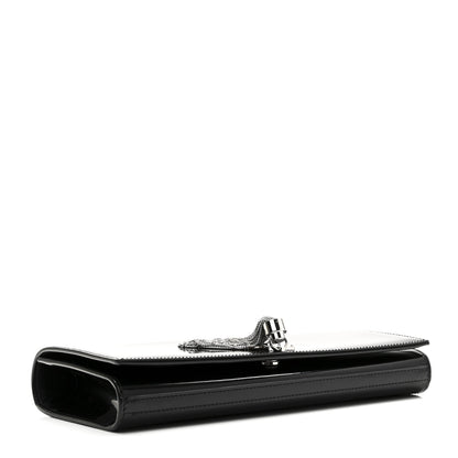 Saint Laurent Patent Classic Monogram Tassel Clutch Black 4 of 7