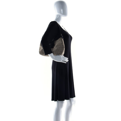 Fendi Zucchino Vitello Hobo Beige Black 2 of 12