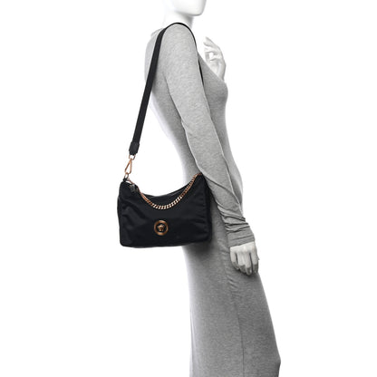 Versace Nylon Tribute Chain Crossbody Shoulder Bag Black 2 of 11