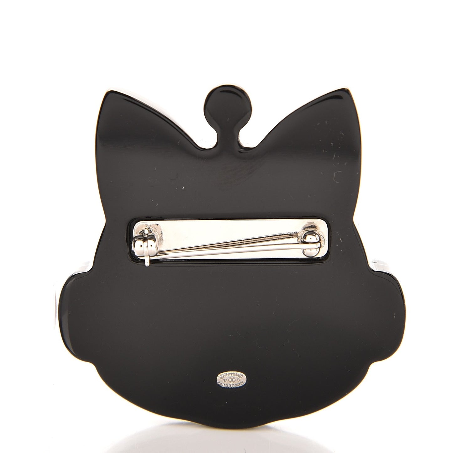 Resin Emoji Robot Cat Brooch Silver Blue