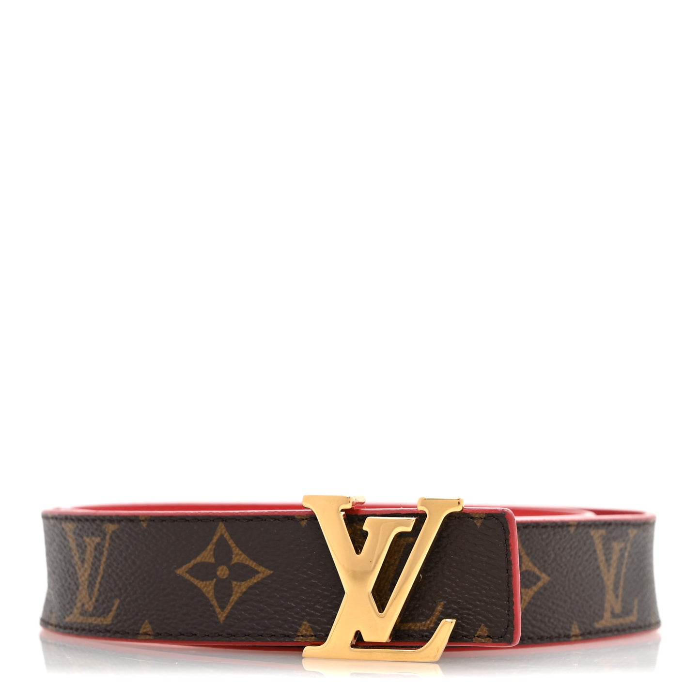 Monogram 30mm LV Initiales Reversible Belt 80 32 Coquelicot