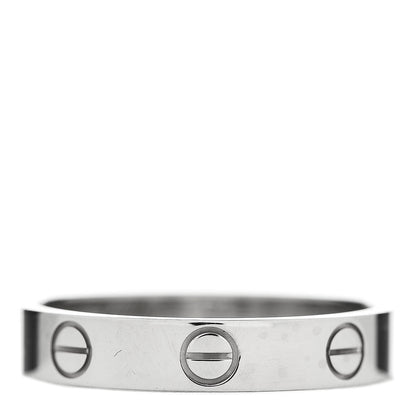 Cartier 18K White Gold 3.5mm LOVE Wedding Band Ring 54 6.75 1 of 5
