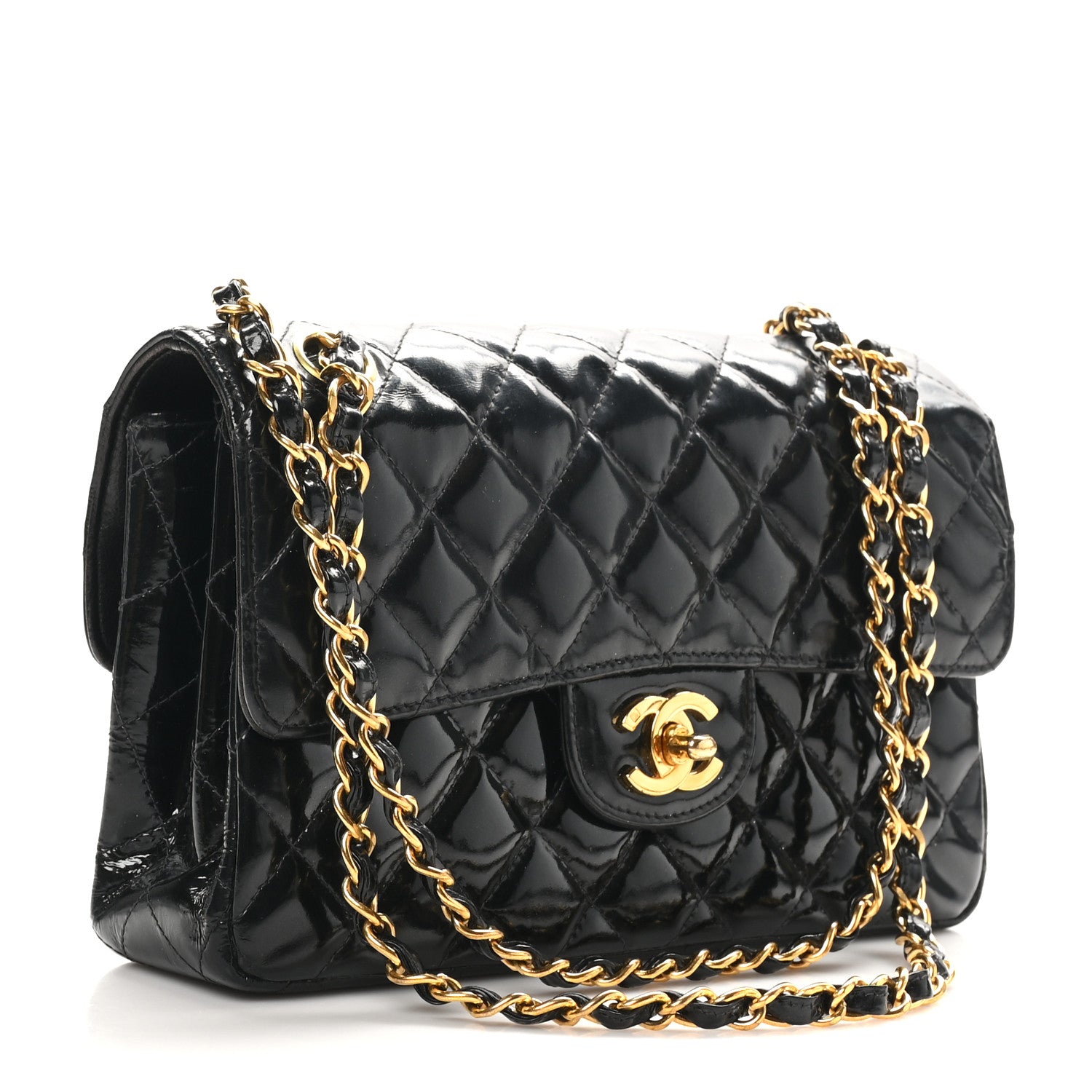 Chanel Patent Quilted Small Double Sided Flap Black 3 of 12