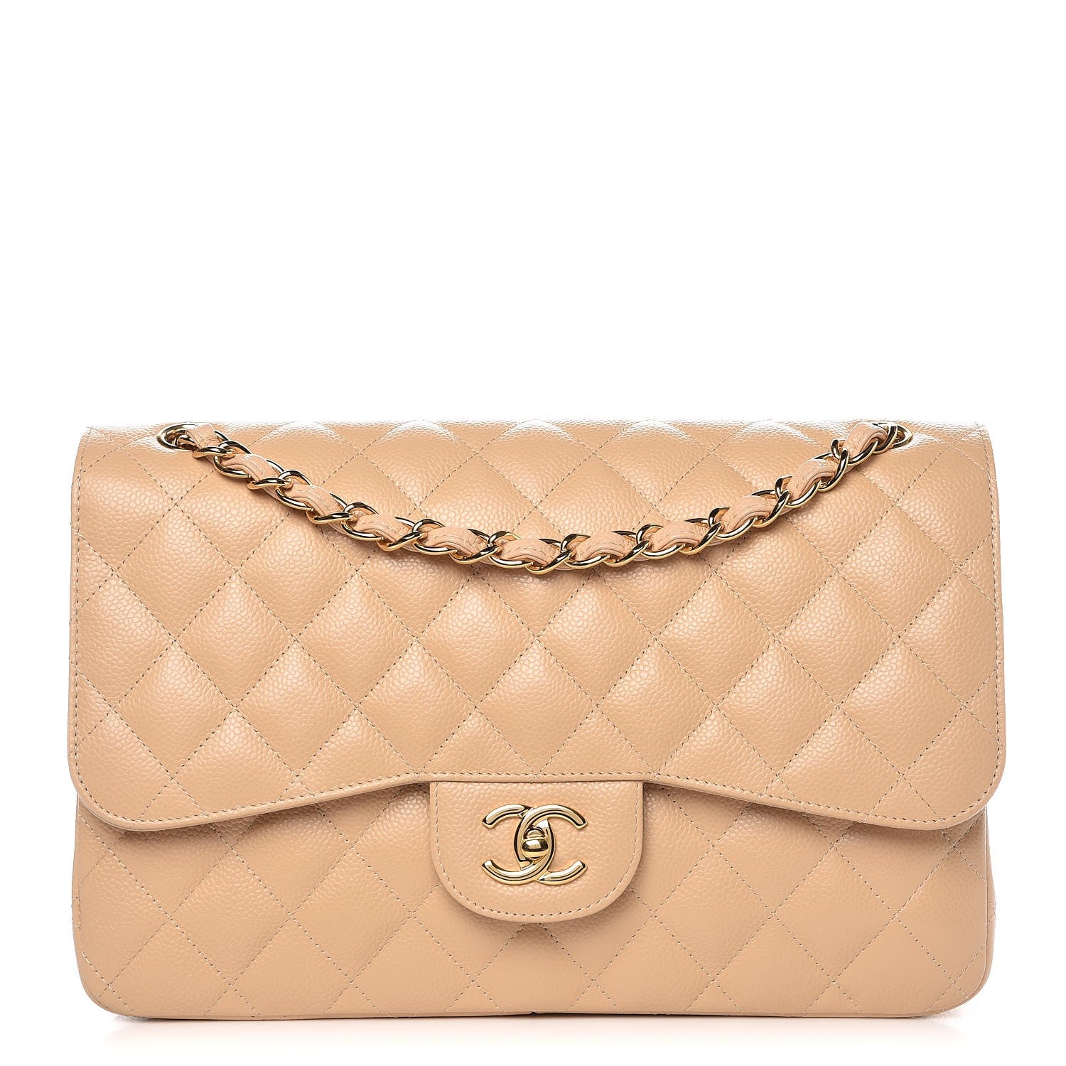 Chanel Caviar Quilted Jumbo Double Flap Beige Clair 1 of 9