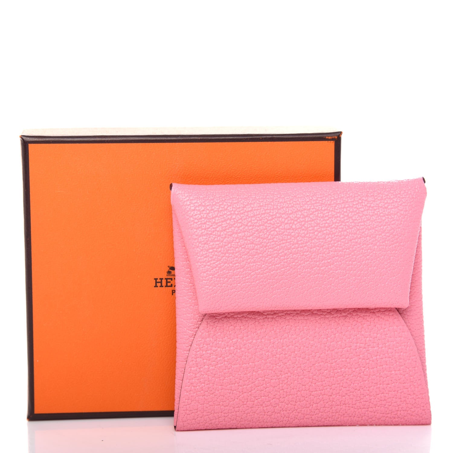 Hermes Chevre Mysore Verso Bastia Coin Purse Rose Confetti Brique 7 of 7