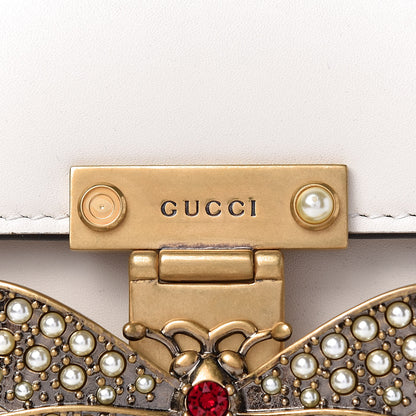 Gucci Calfskin Sylvie Web Small Queen Margaret Top Handle Bag White 11 of 12