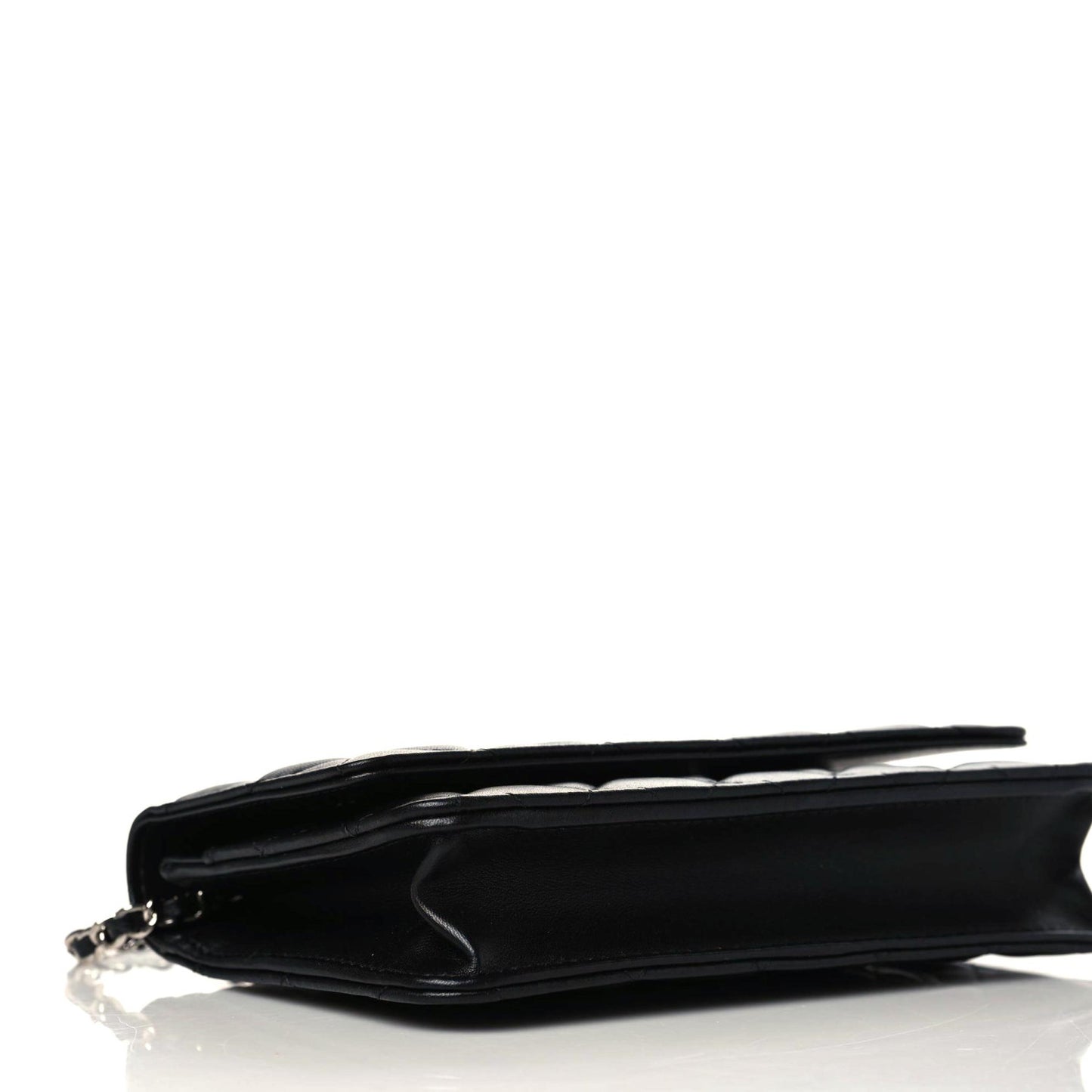 Lambskin Quilted Wallet On Chain WOC Black