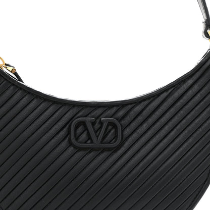 Valentino Garavani Lambskin Mini Vlogo Hobo Bag Black 7 of 11