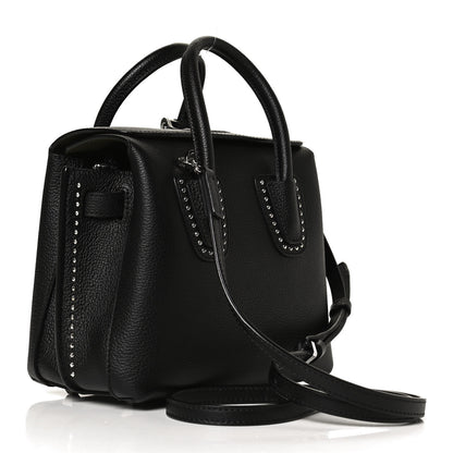 MCM Grained Calfskin Studded Mini Milla Tote Black 3 of 9