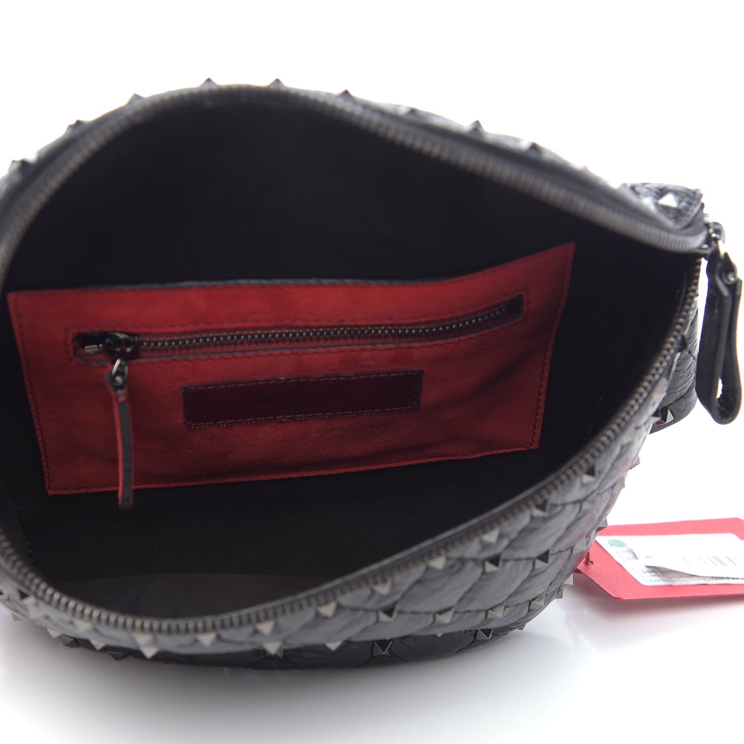 Valentino Garavani Craquele Nappa Rockstud Spike Belt Bag 85 Black 5 of 10